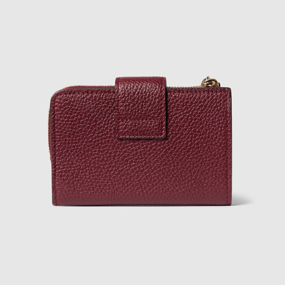 Medium Double G wallet with bamboo in Rosso Ancora red