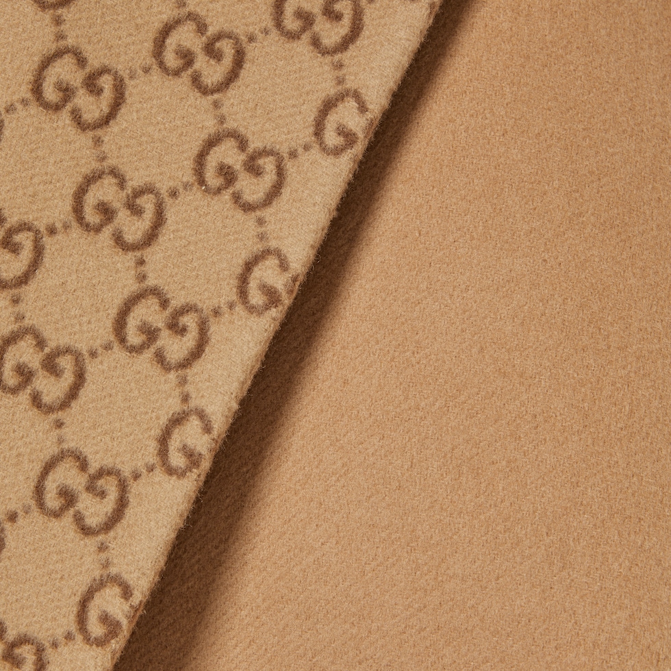 コート Gucci Camel Wool Blend Reversible Coat Reversible GG silk wool blend coat in camel and ebony