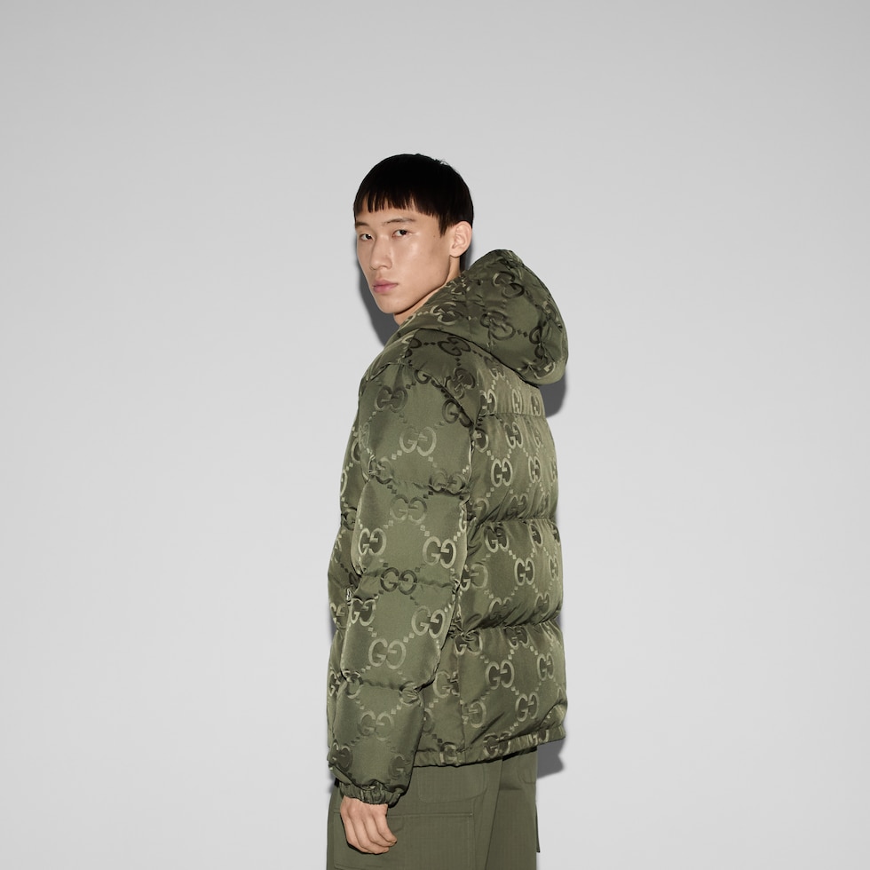 Jumbo GG canvas down jacket in green GUCCI AE