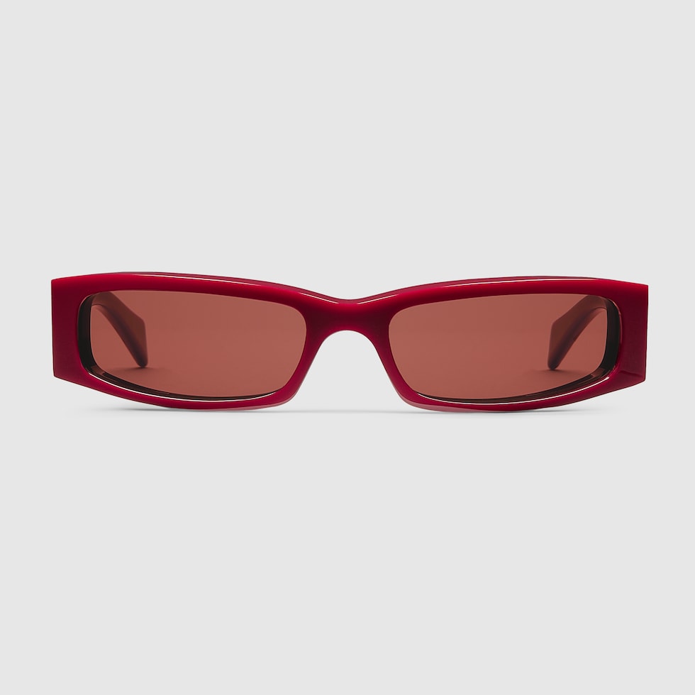 Rectangular frame sunglasses in Rosso Ancora red GUCCI US