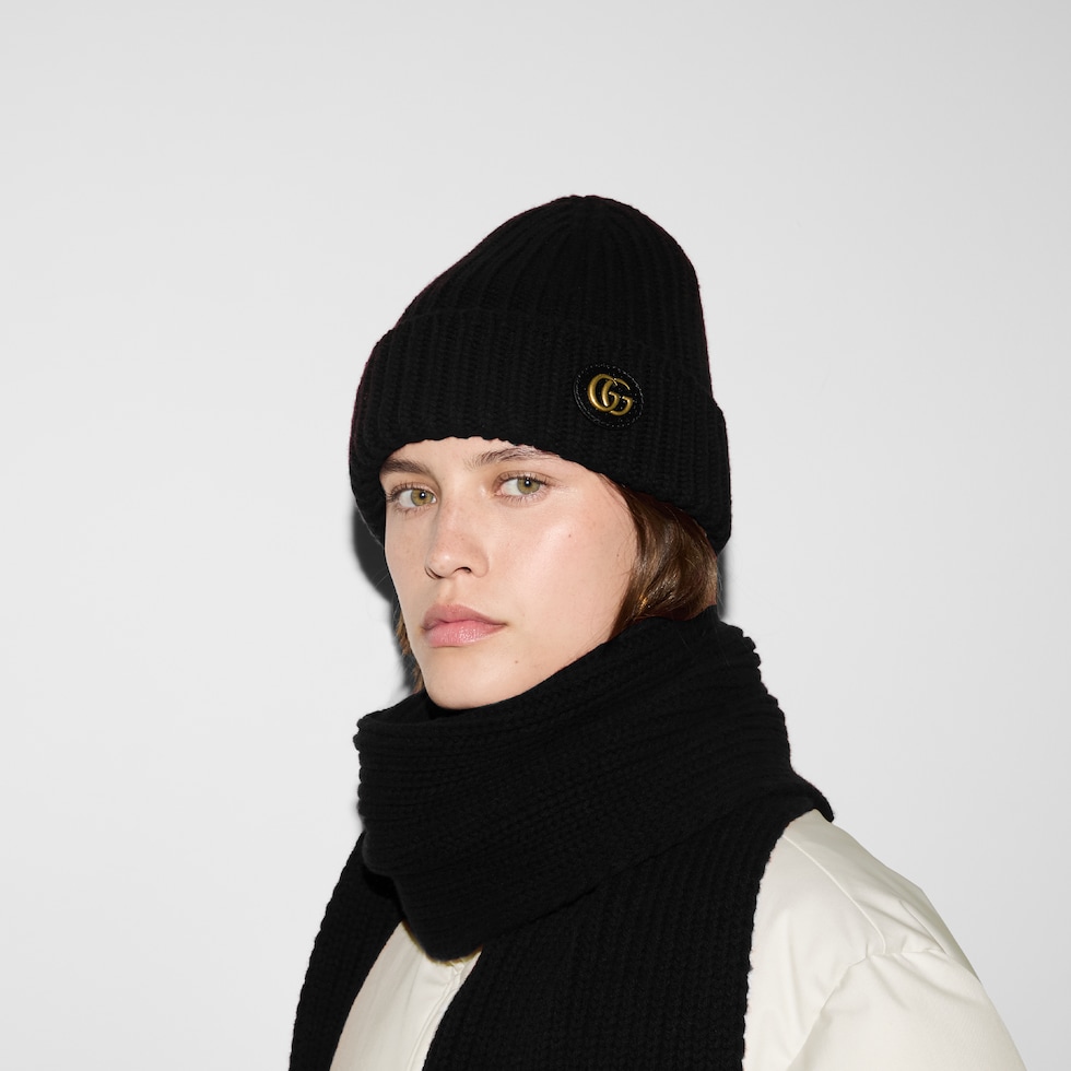 ニットキャップ・ビーニー VALENTINO GARAVANI Black Cashmere Beanie Hat Men's Valentino Garavani Designer Hats | Saks Fifth Avenue
