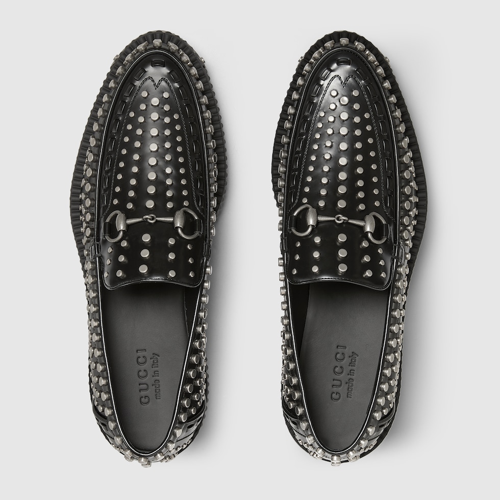 Men s Gucci Horsebit creeper loafer in black leather GUCCI US