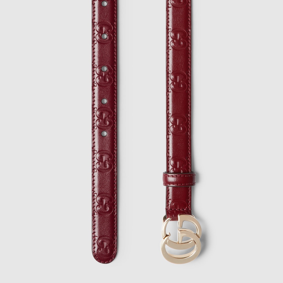 ベルト Gucci Gg Milano Shiny Leather Thin Belt GG Marmont reversible thin belt in black/brown leather