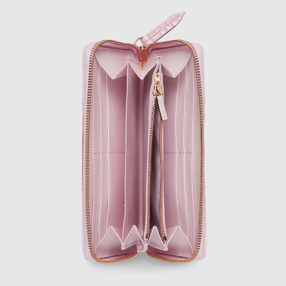 ダブルG パイソン ジップアラウンドウォレット ・ピンク