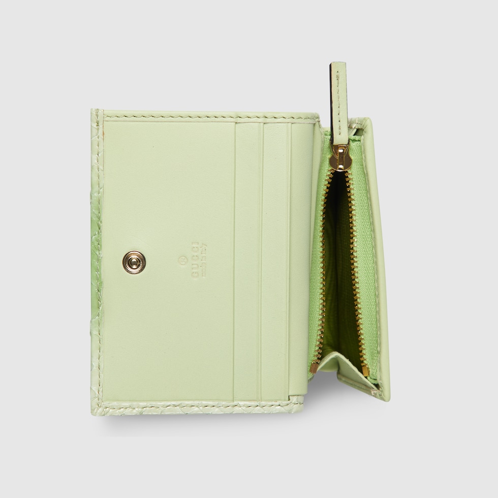 GG Marmont python card case wallet in gradient green | GUCCI® US GG Marmont python card case wallet in gradient green | GUCCI® US