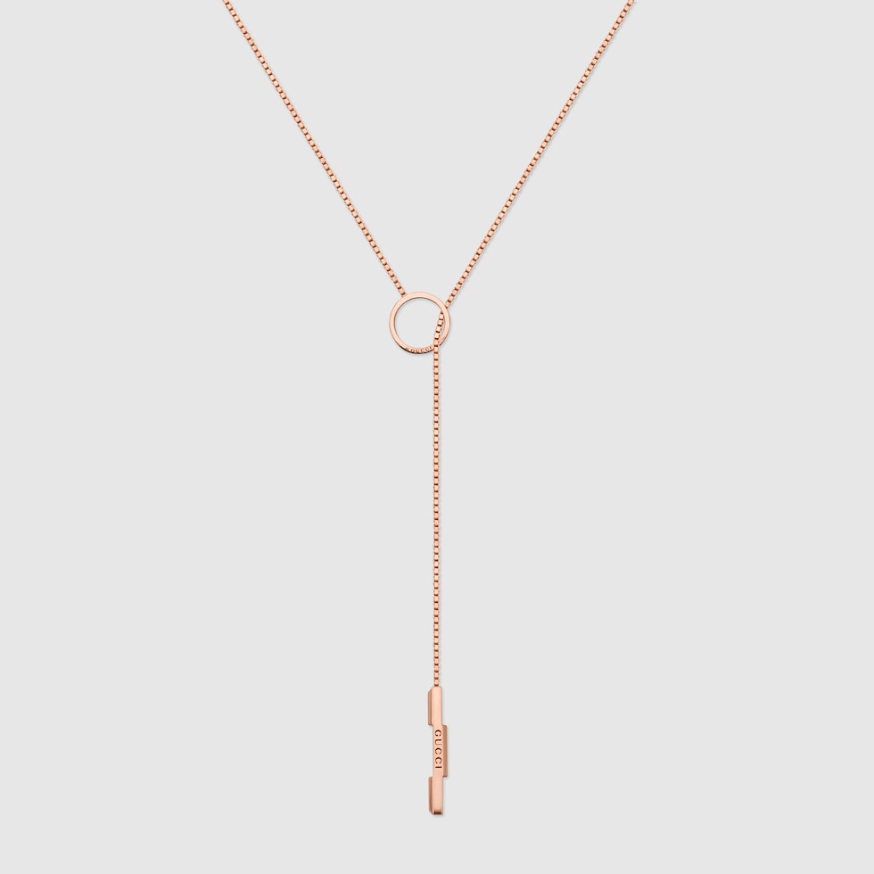 Gucci Link to Love 18k lariat necklace in 18k rose gold | GUCCI® US