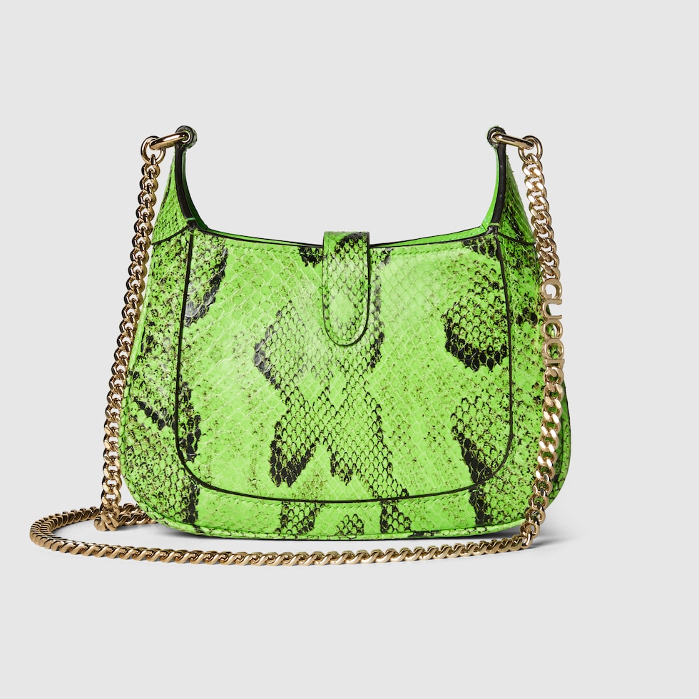 Gucci Jackie Notte python mini bag in electric green | GUCCI® IT