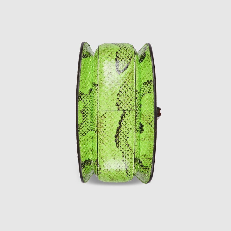 Gucci Bamboo 1947 mini python bag in electric green | GUCCI® SI