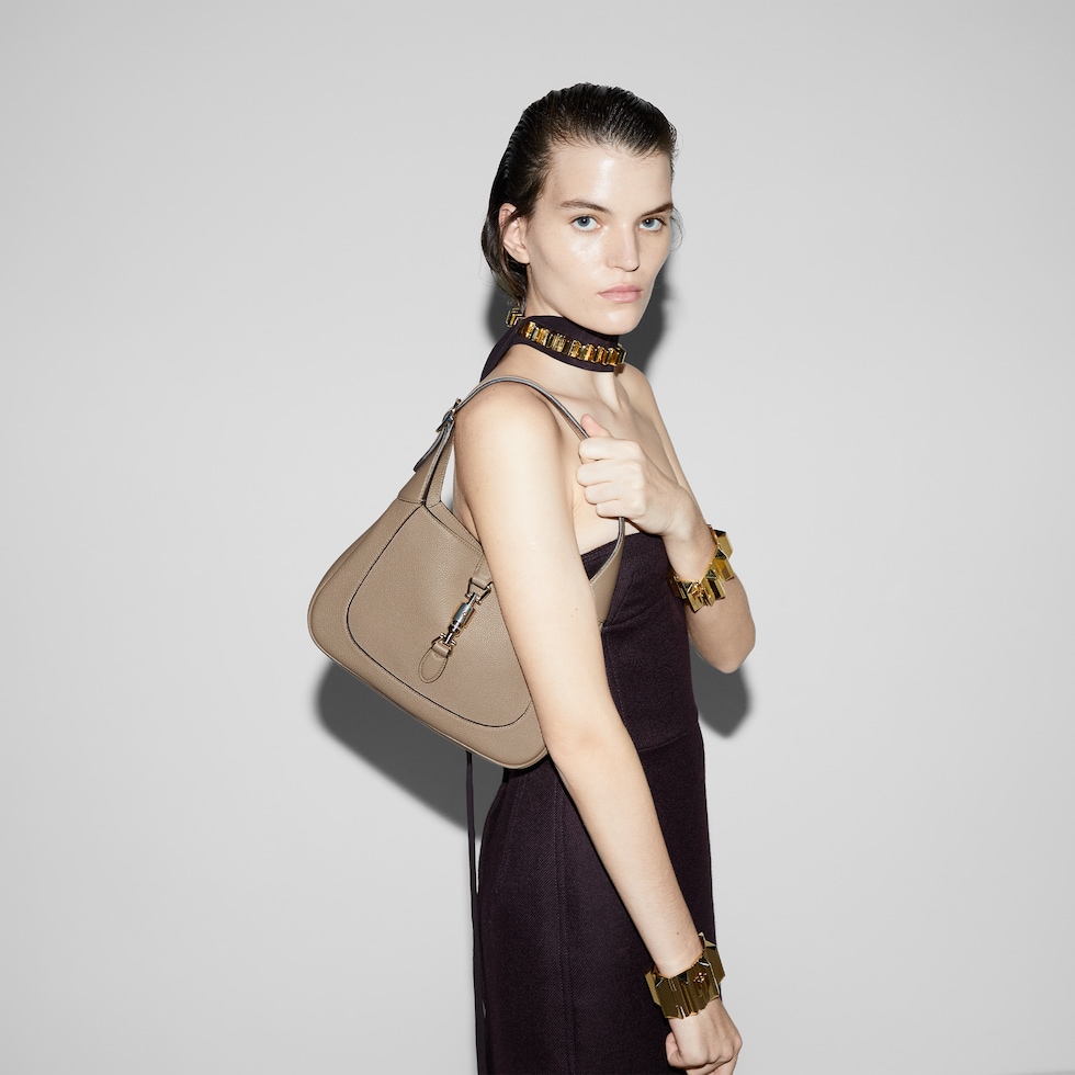 Gucci Jackie 1961 medium bag in taupe leather | GUCCI® US