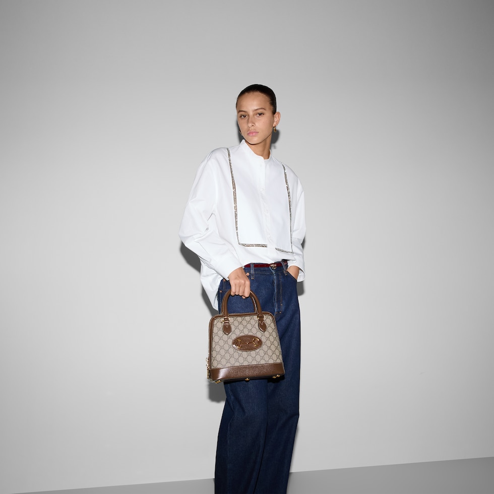 Gucci Horsebit 1955 small top handle bag in GG Supreme