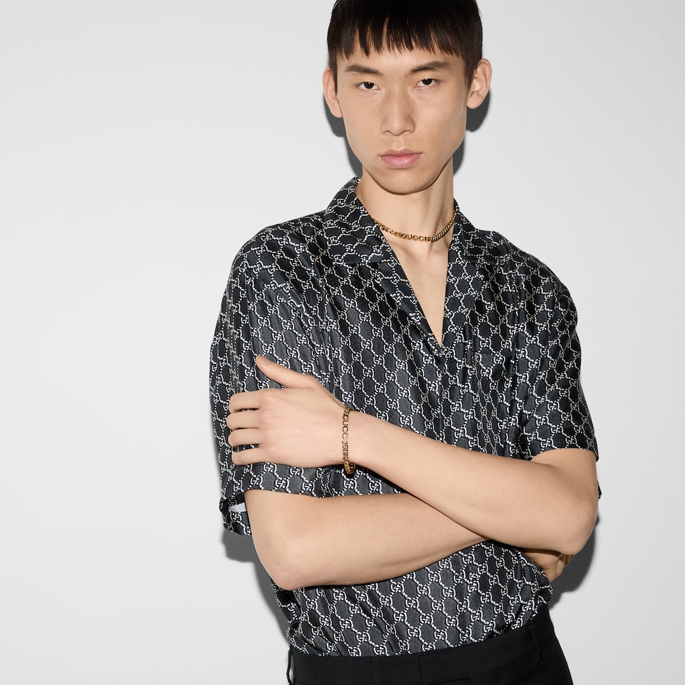 GUCCI スクリプト チェーン ブレスレット ・イエローゴールド