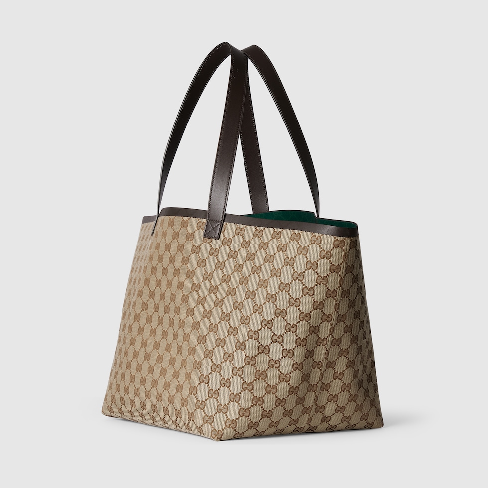 Gucci Totissima medium tote bag in beige and ebony GG canvas GUCCI