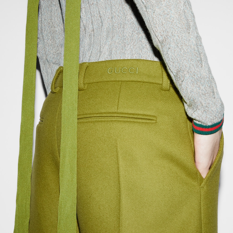 Batavia wool short in pistachio green | GUCCI® FI