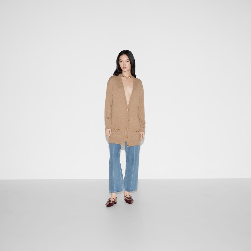 カシミア カーディガン キャメル | GUCCI公式