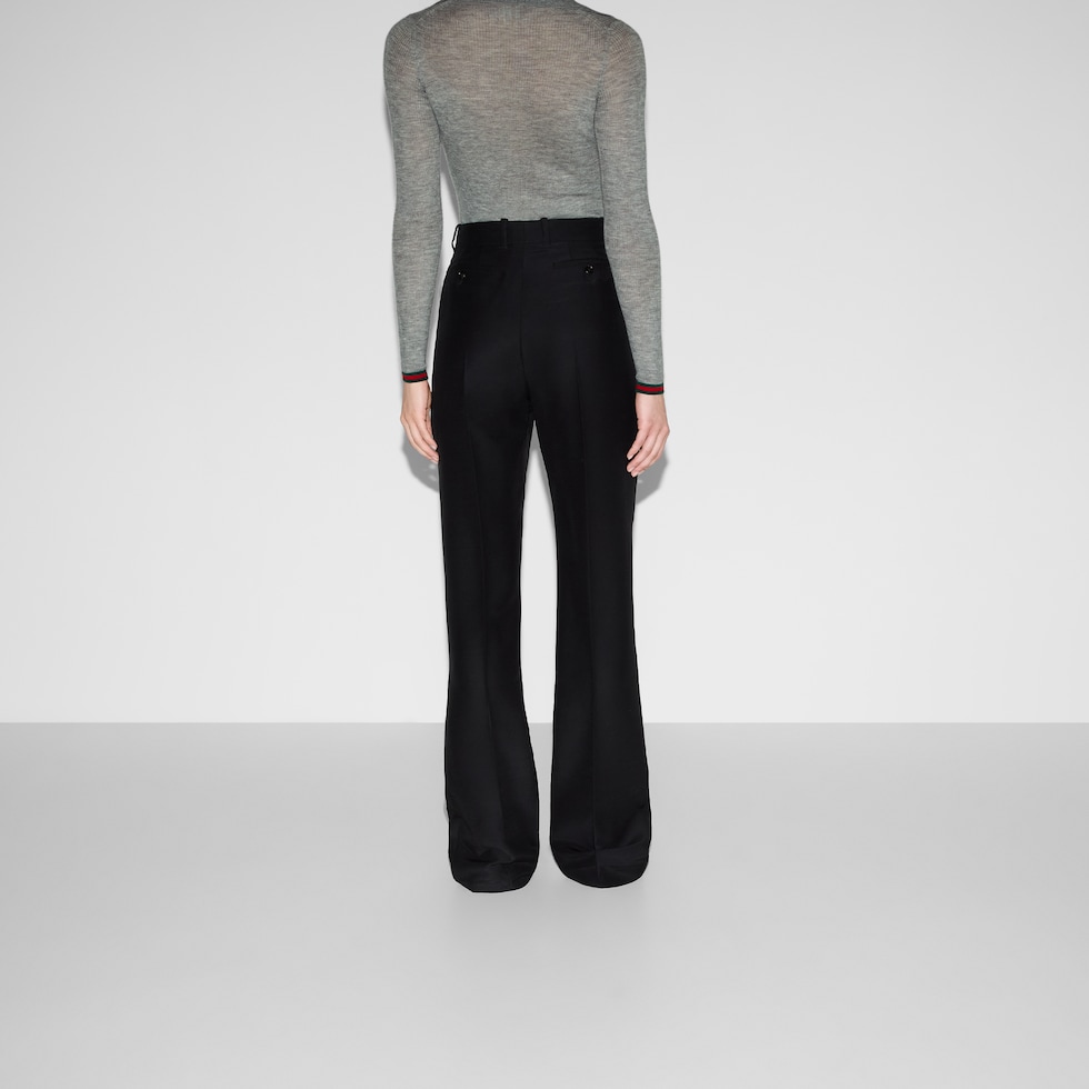 Wool silk pant in black | GUCCI® US