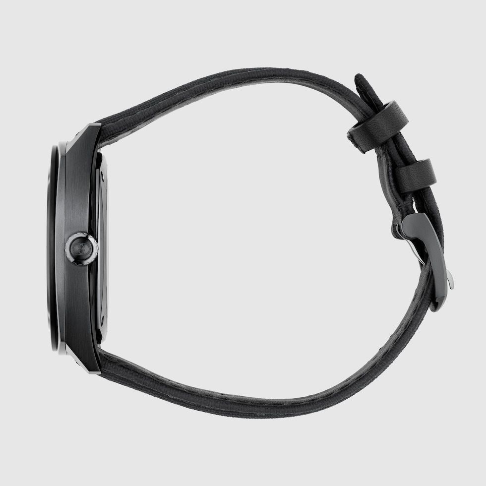 Gucci Interlocking watch, 41mm in black rubber | GUCCI® US