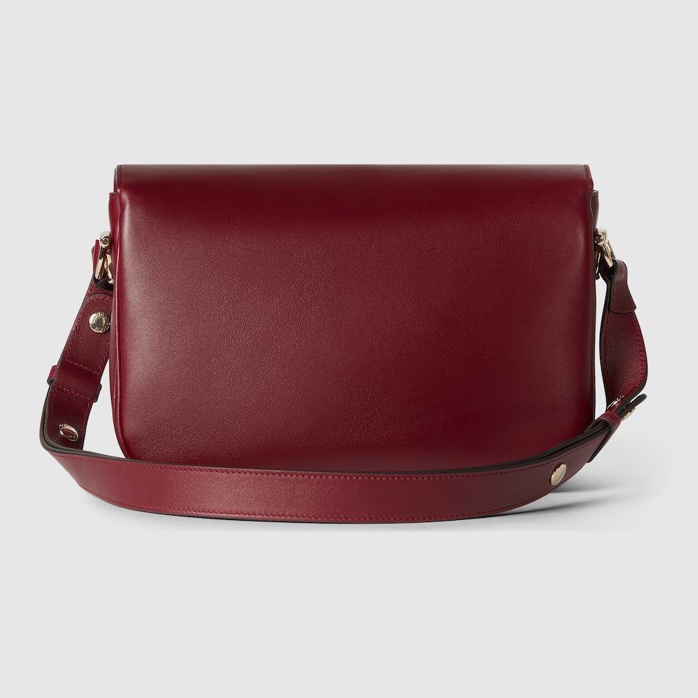 Kleine Gucci Horsebit 1955 Schultertasche in Leder in Rosso Ancora Rot GUCCI DE