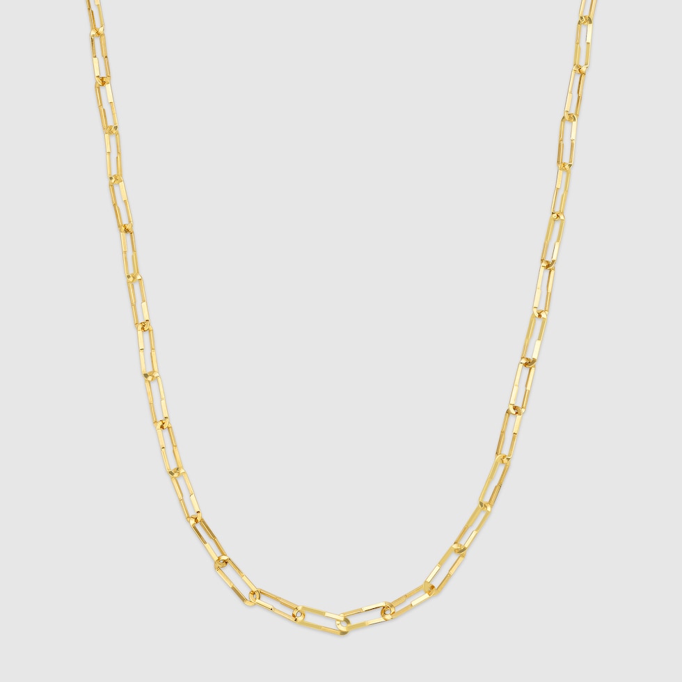 GUCCI ゴールドロゴチェーンネックレス Gucci スクリプト チェーン ネックレス ・イエローゴールド