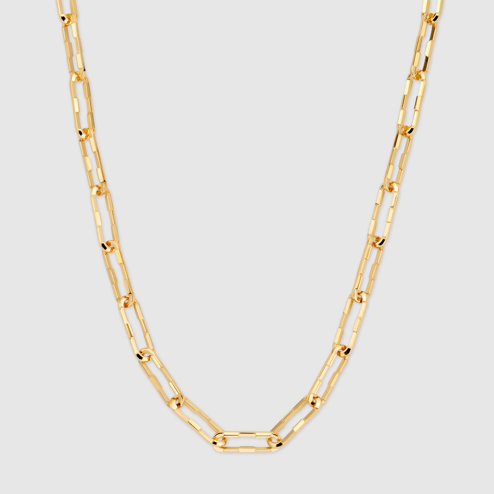 Gucci Link to Love wide chain necklace in 18k yellow gold