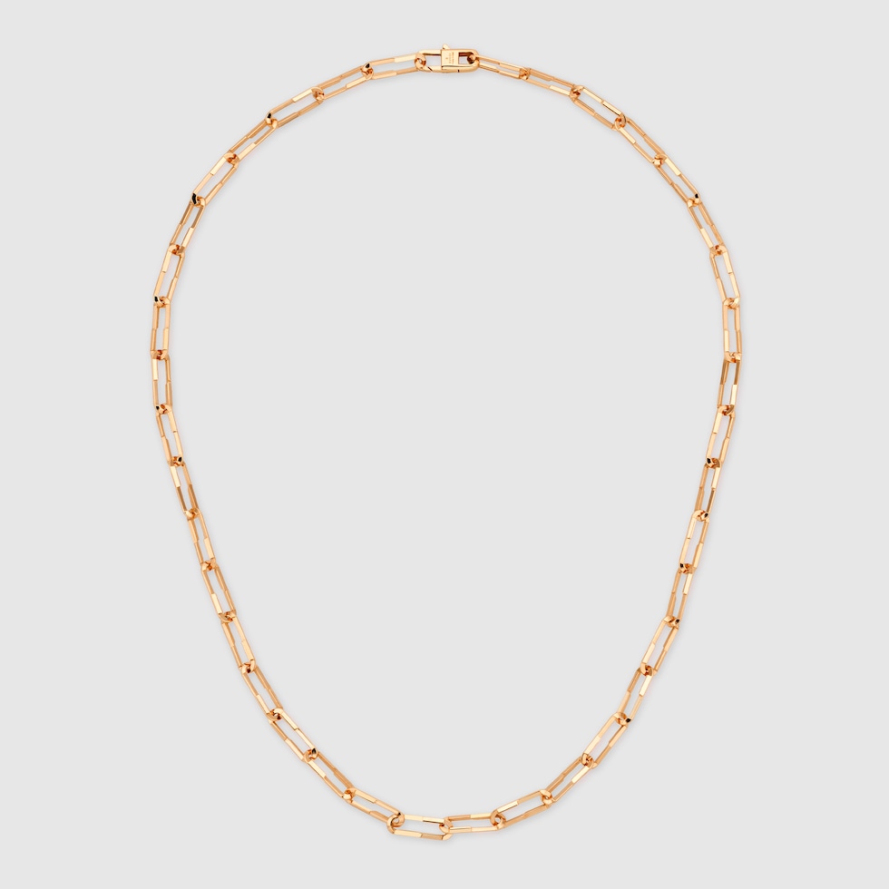 Gucci Link to Love chain necklace in 18k rose gold | GUCCI® US