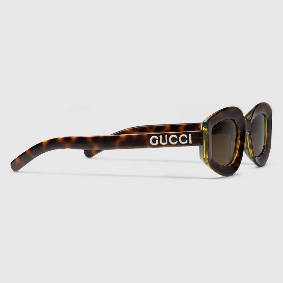 店舗良い Geometric frame sunglasses in tortoiseshell | GUCCI® US 小物