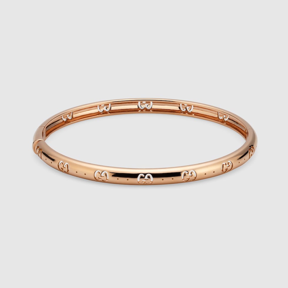 Gucci 18Kローズゴールド、ダイヤモンド・ブレスレット Gucci Interlocking 18k diamond bracelet in 18k rose gold