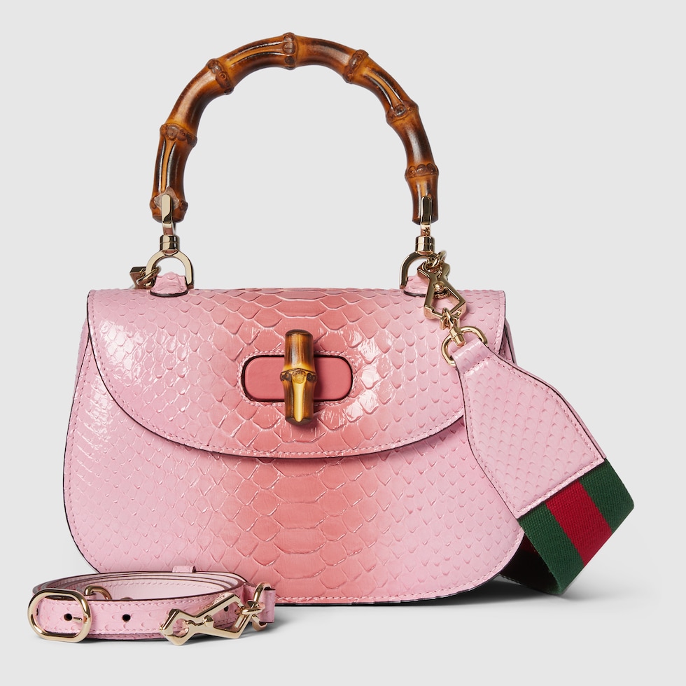 Gucci Bamboo 1947 python small bag in beige | GUCCI® SI