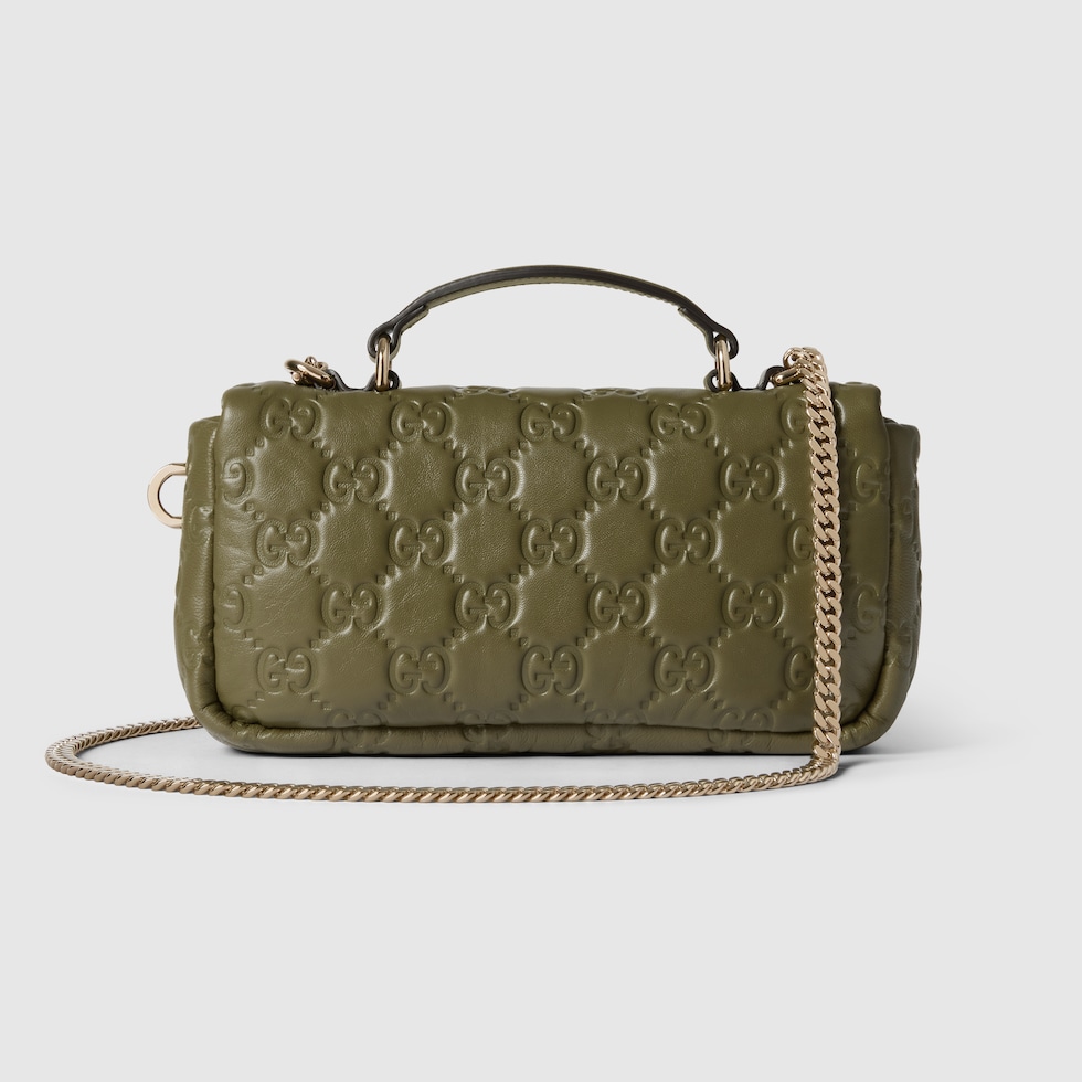Borsa a mano GG Milano misura piccola in pelle verde | GUCCI® IT