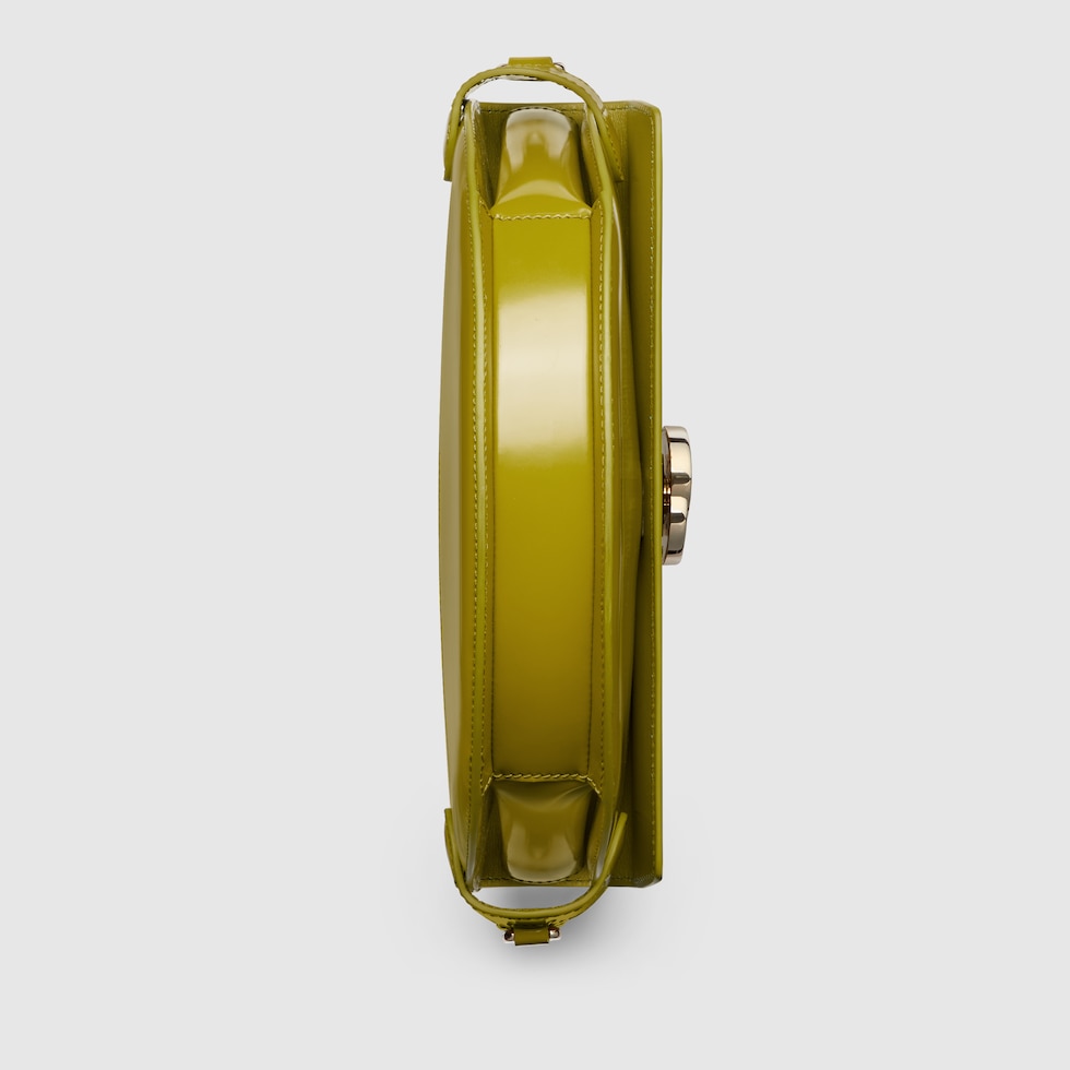 Small halfmoon top handle bag in pistachio green leather GUCCI® UK