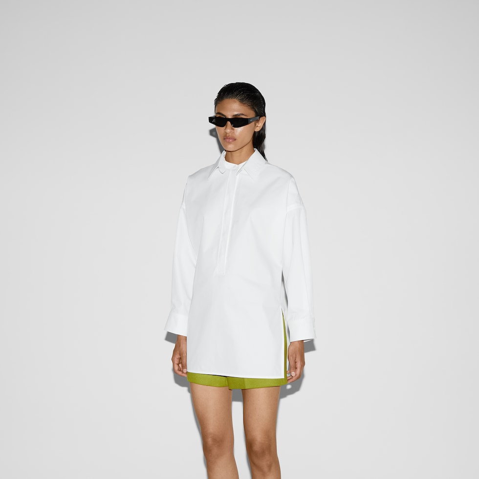 Gucci Women White Poplin Shirt