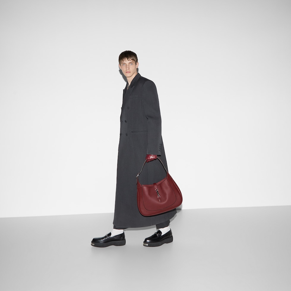 Gucci Jackie 1961 large bag in Rosso Ancora red leather | GUCCI® US