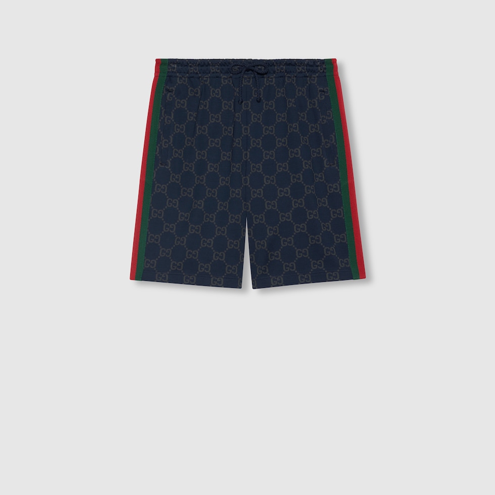 Joggingshorts aus GG Baumwolljersey in dunkelblau und grau GUCCI BE