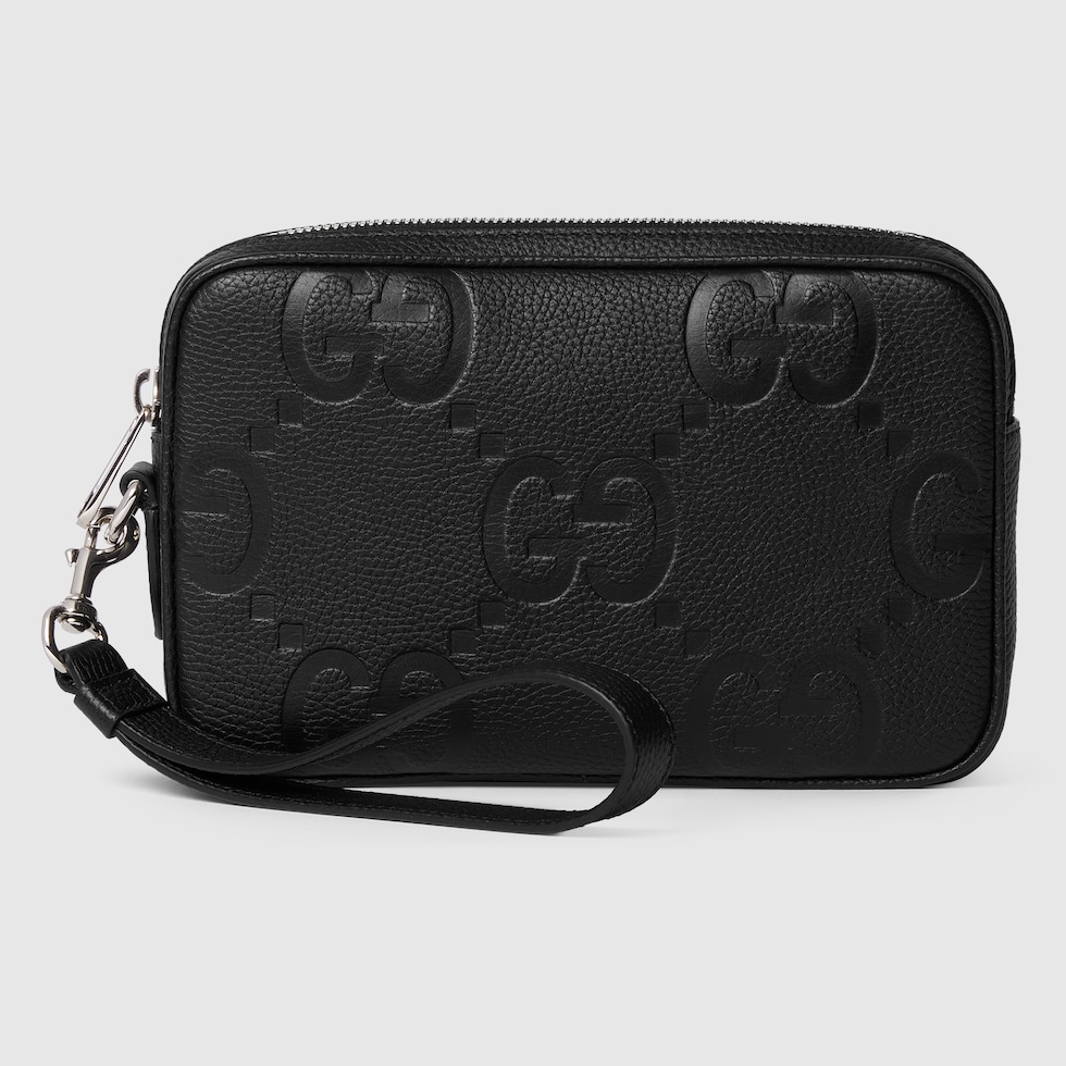 ジャンボ GG スモール ポーチブラック レザー | GUCCI公式