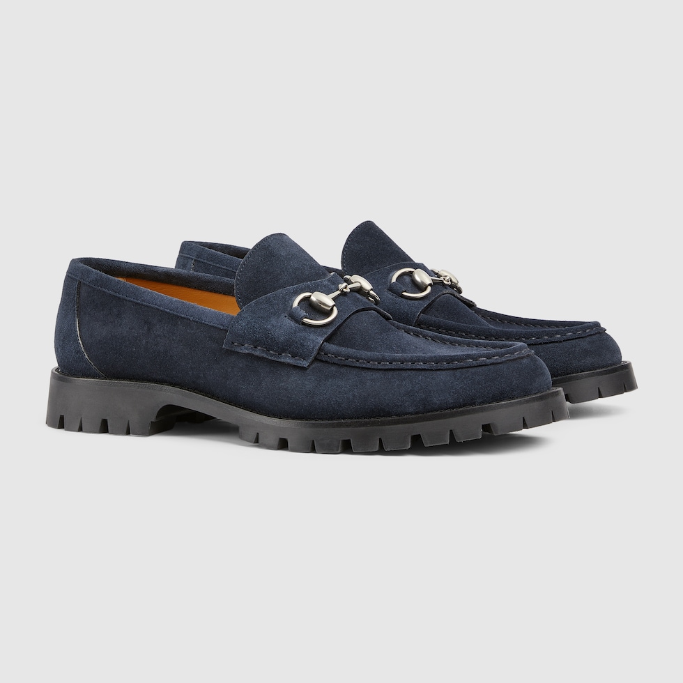 Men s loafer with Horsebit in blue suede GUCCI TR