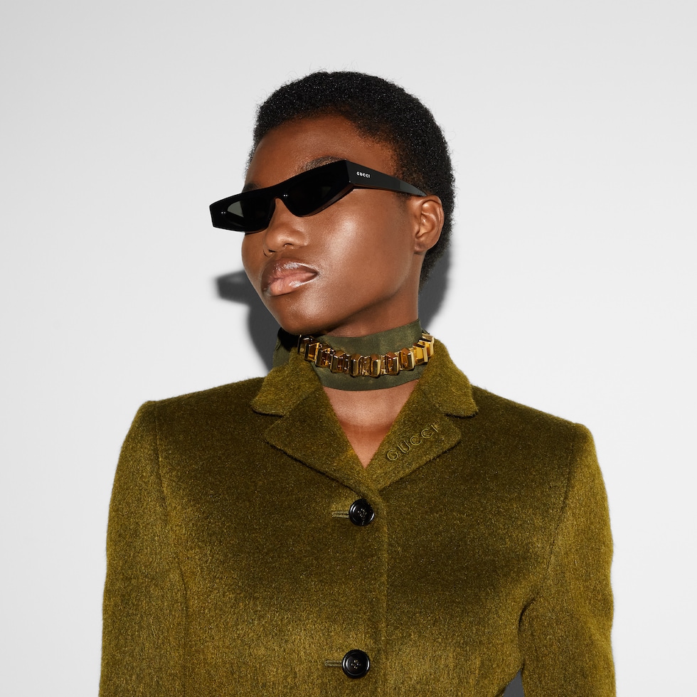 サングラス GUCCI SUN GLASS (819799J0740 1012) Rectangular frame sunglasses in black | GUCCI® US