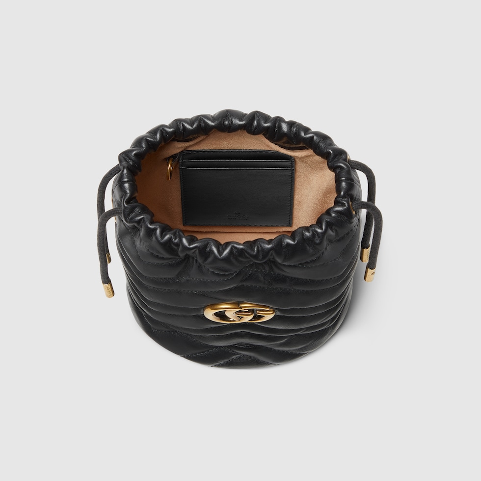 GG Marmont small bucket bag in black leather | GUCCI® US