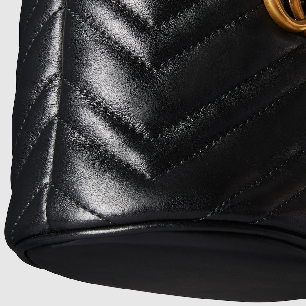 GG Marmont small bucket bag in black leather | GUCCI® CA