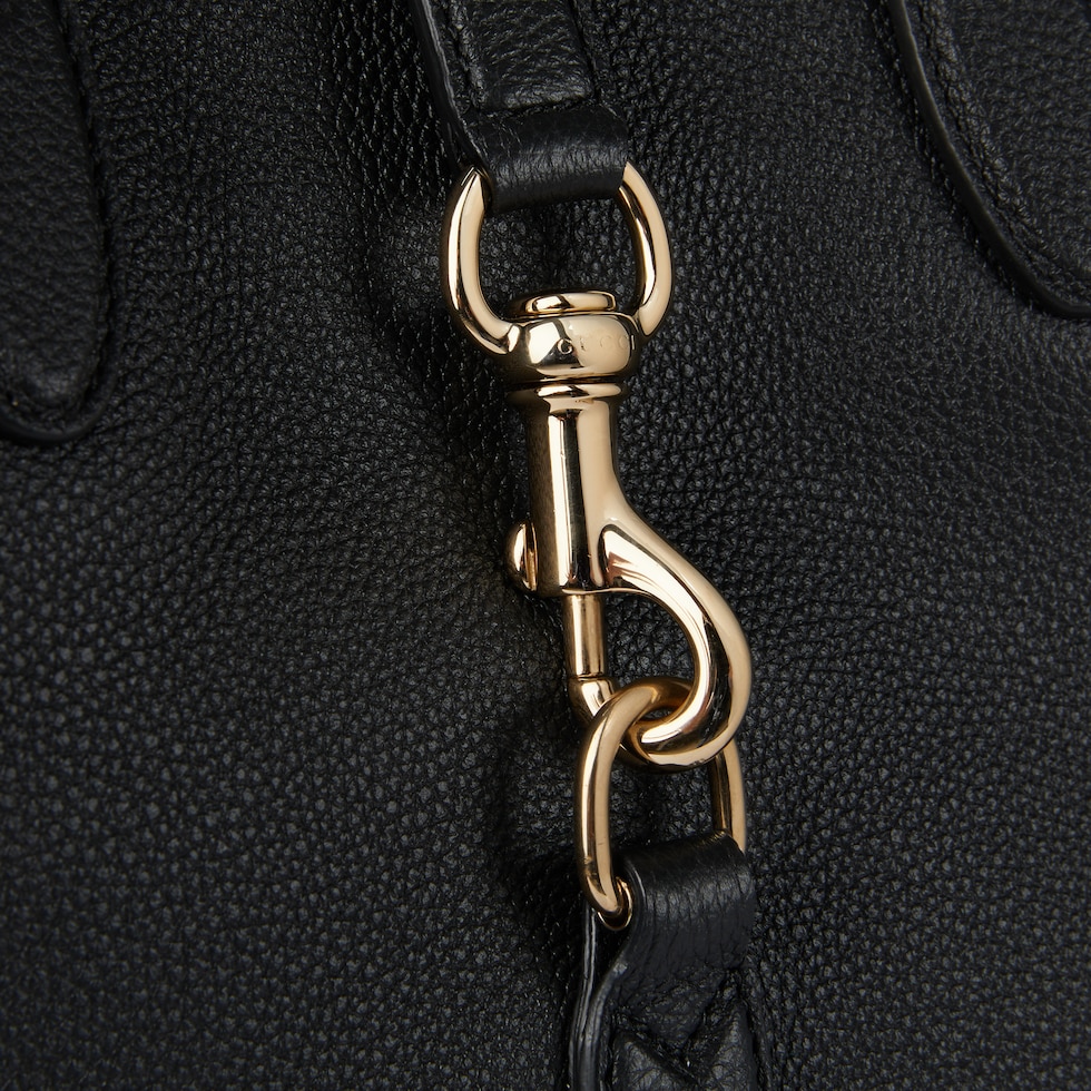 Medium tote bag with hook closure in brown leather | GUCCI® US