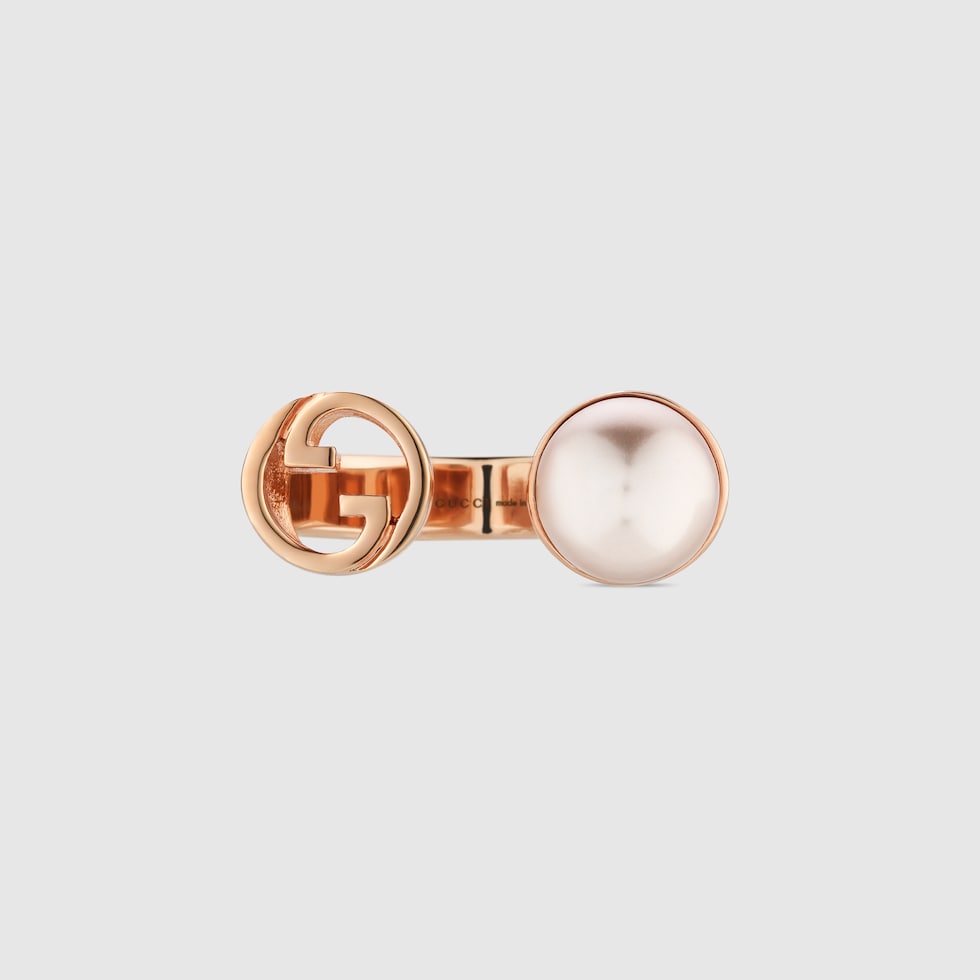 GG Marmont mother-of-pearl ring in 925 sterling silver