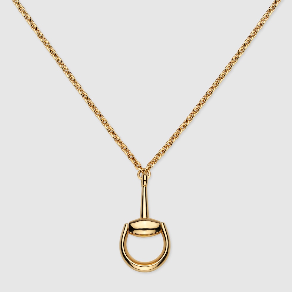 18k Horsebit long chain necklace in 18k yellow gold | GUCCI® US