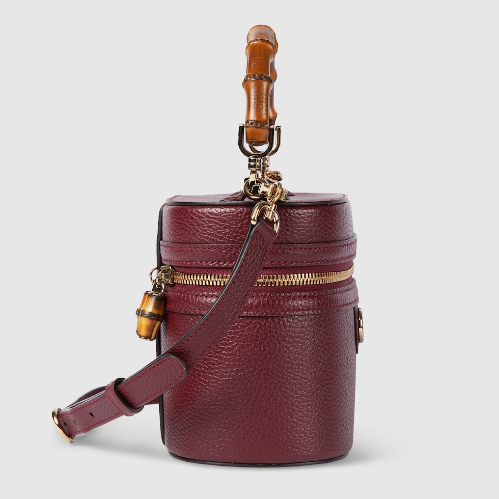 迷你竹节肩背包in 古驰安可拉红皮革| GUCCI® ES