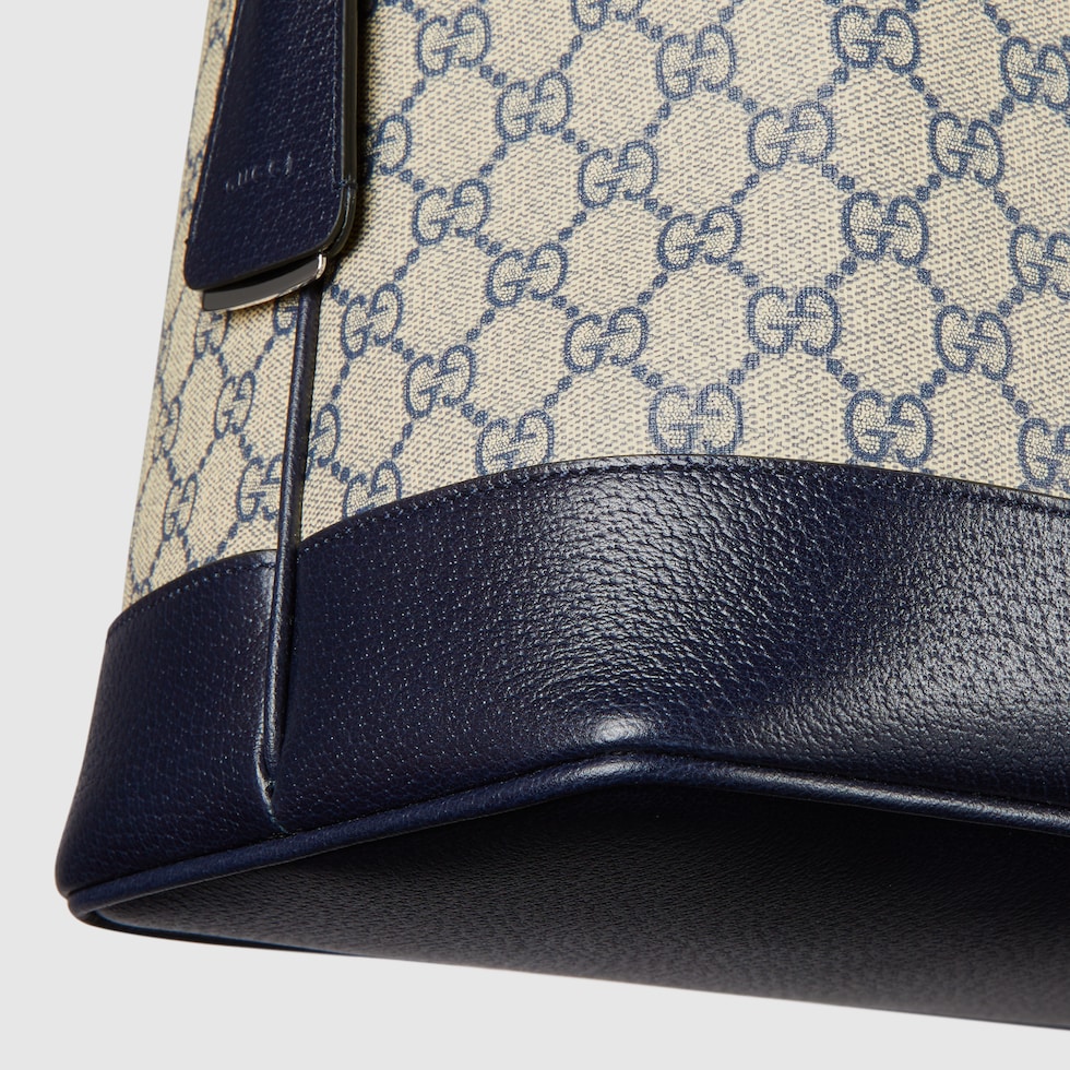 Ophidia large shoulder bag in beige and blue GG Supreme