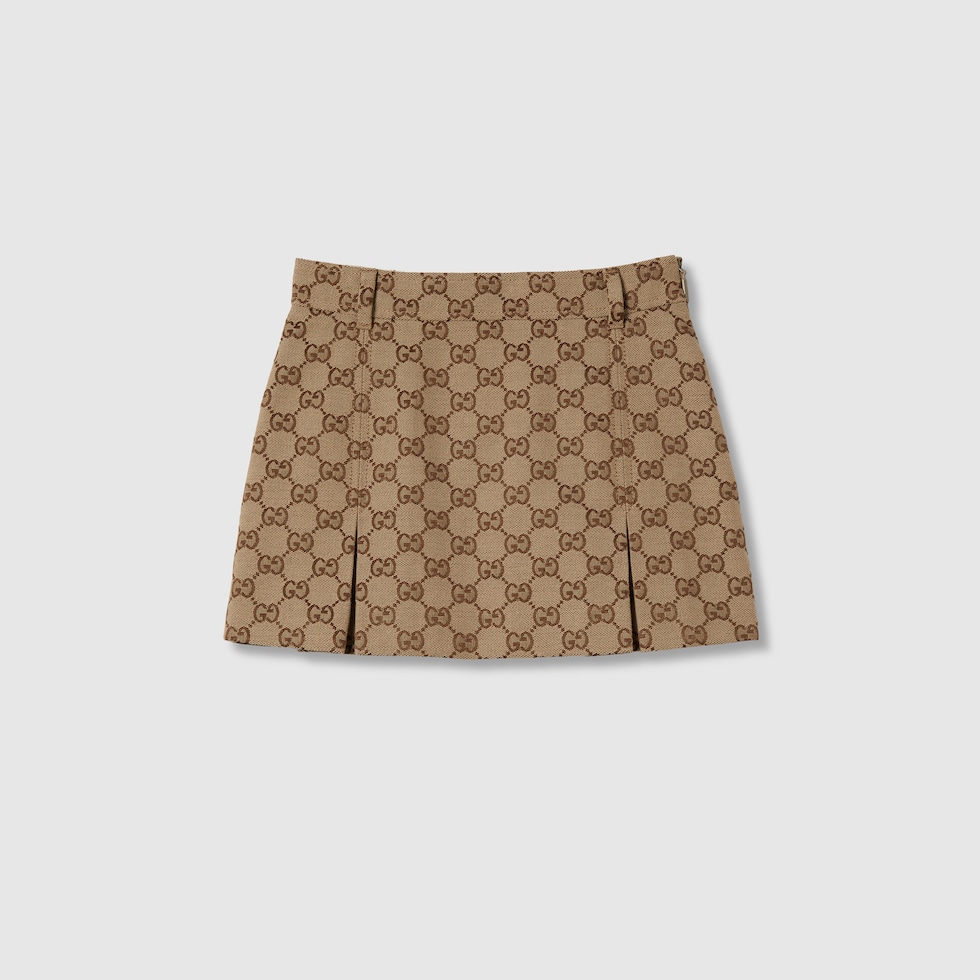 チルドレンズ〕GGキャンバス スカート ・キャメル＆ダークブラウン