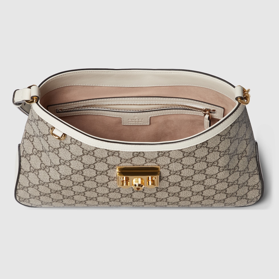 GUCCI GG Canvas Bamboo Shoulder Bag Gray 001 2058 3007 Auth
