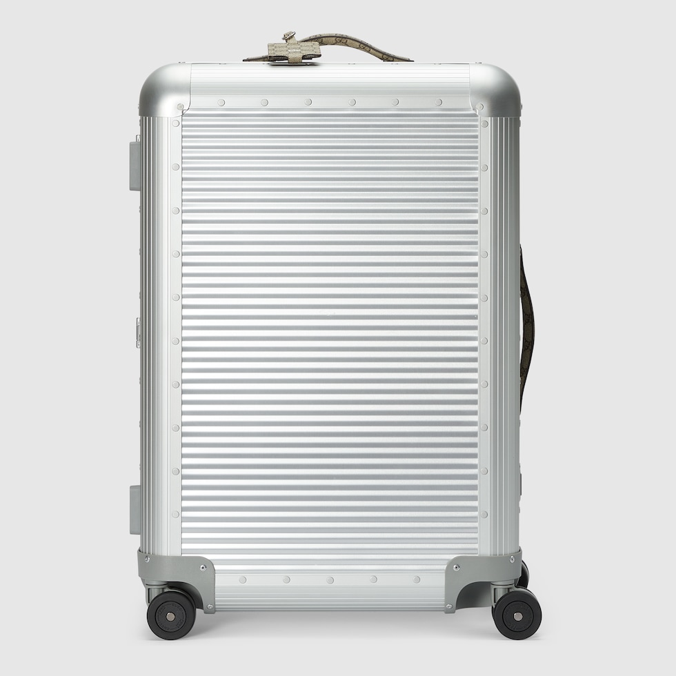 Gucci Porter medium trolley with luggage strap in silver Gucci Porter medium trolley with luggage strap in silver