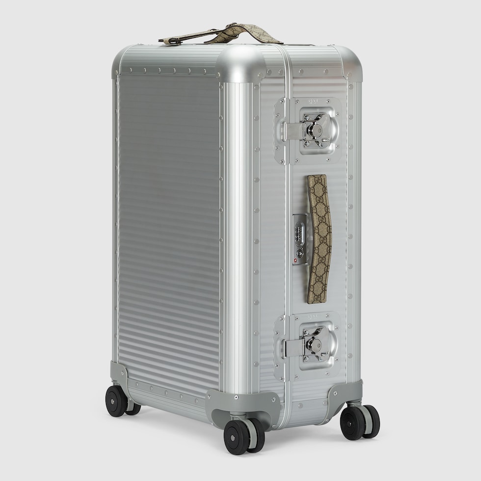 GUCCI 鞄 Gucci Porter〕ミディアム トロリーバッグ ・シルバー