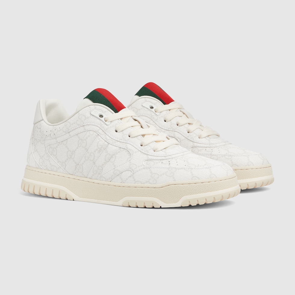 Gucci Re-Web系列男士运动鞋in 米色和白色GG Supreme帆布| GUCCI® DE