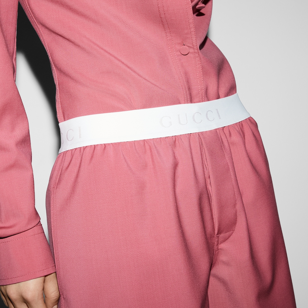 Short de estilo boxer en lana ligera en rosa brillante GUCCI ES