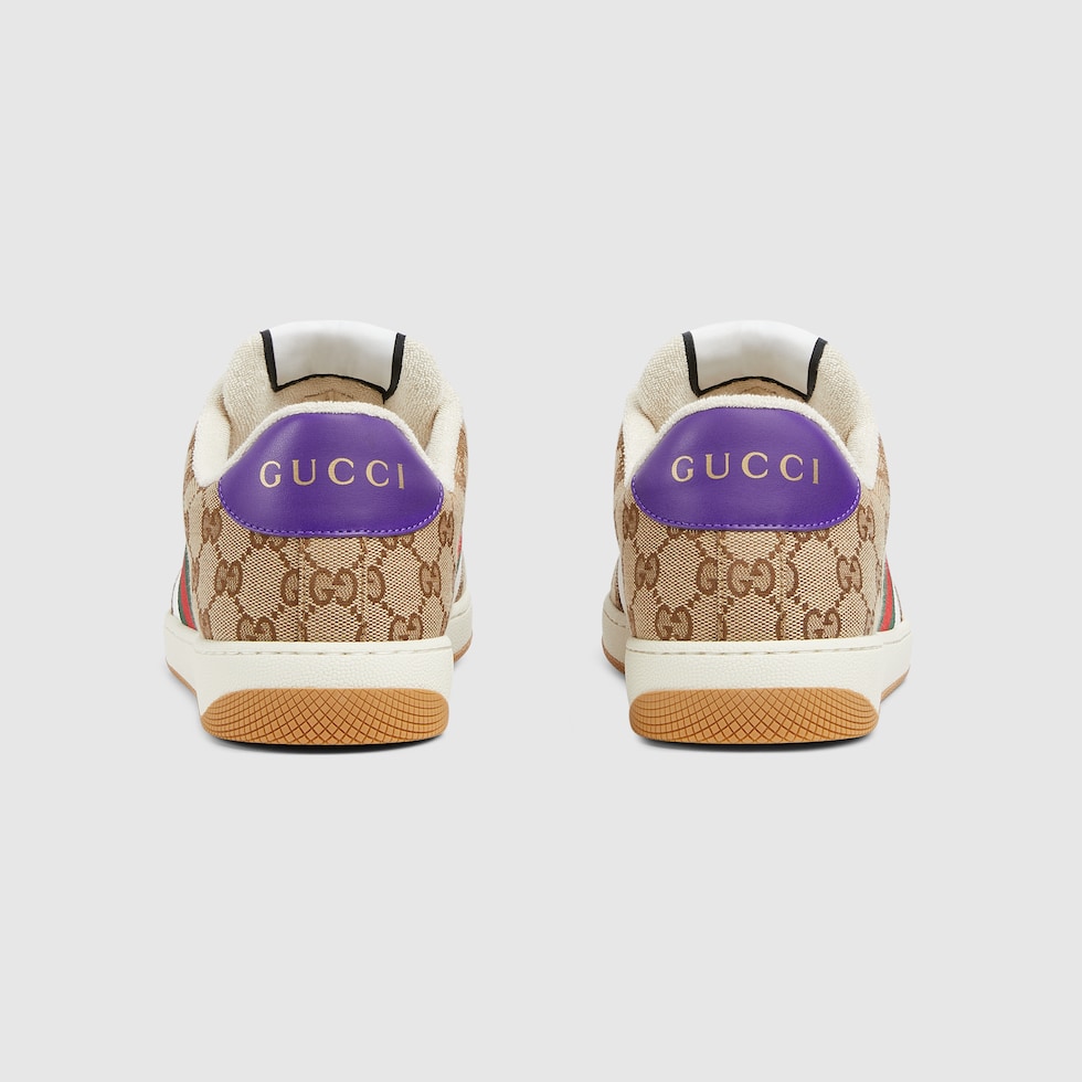 Men's Screener sneaker in beige and dark brown Original GG