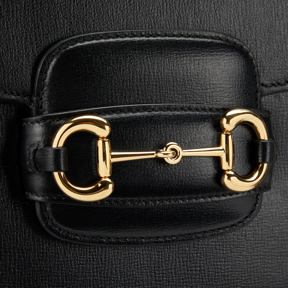 Black gucci horseshoe bag sale